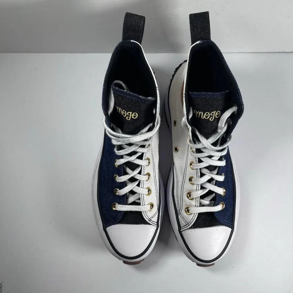 Converse by You Run Star Hike 2 Tone High Top Custom Shoes Sneakers Womens 9.5 - Picture 6 of 8